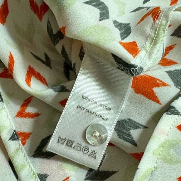 Lilla P Top Womens Small pop over chiffon Blouse roll up sleeves light tunic - Picture 9 of 10